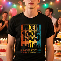 1985 40th 40 Years Old Limited Edition Vintage Cotton T Shirt Men Women 40th Birthday Anniversary Tshirts Gift Short Sleeve Tops