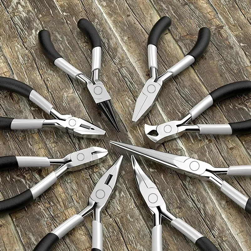 Mini Pliers Diagonal Pliers Round Bent Needle Nose Cutter Handcraft Beading Insulated Plier For DIY Small Jewelry Pliers Tools