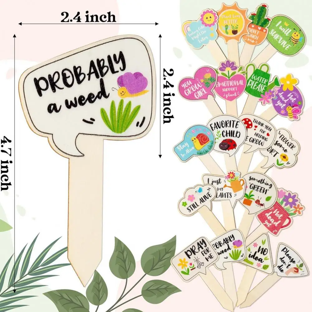 Plant Name Tags 20 Pcs Wooden Plant Tags Set Rustic Gardening Markers for Potted Plants Reusable Flower Bed Labels for Gardeners