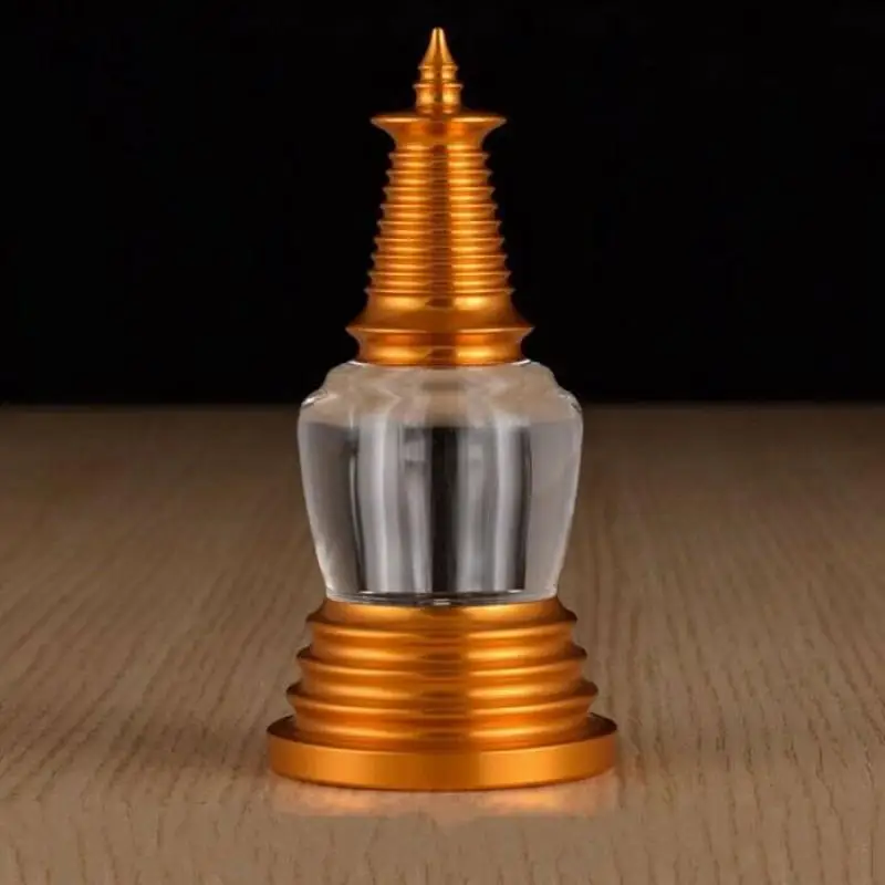 8.5cm Alloy Buddhist Stupa Buddha Relics Temple Shrine Worship Dagoba Tantra