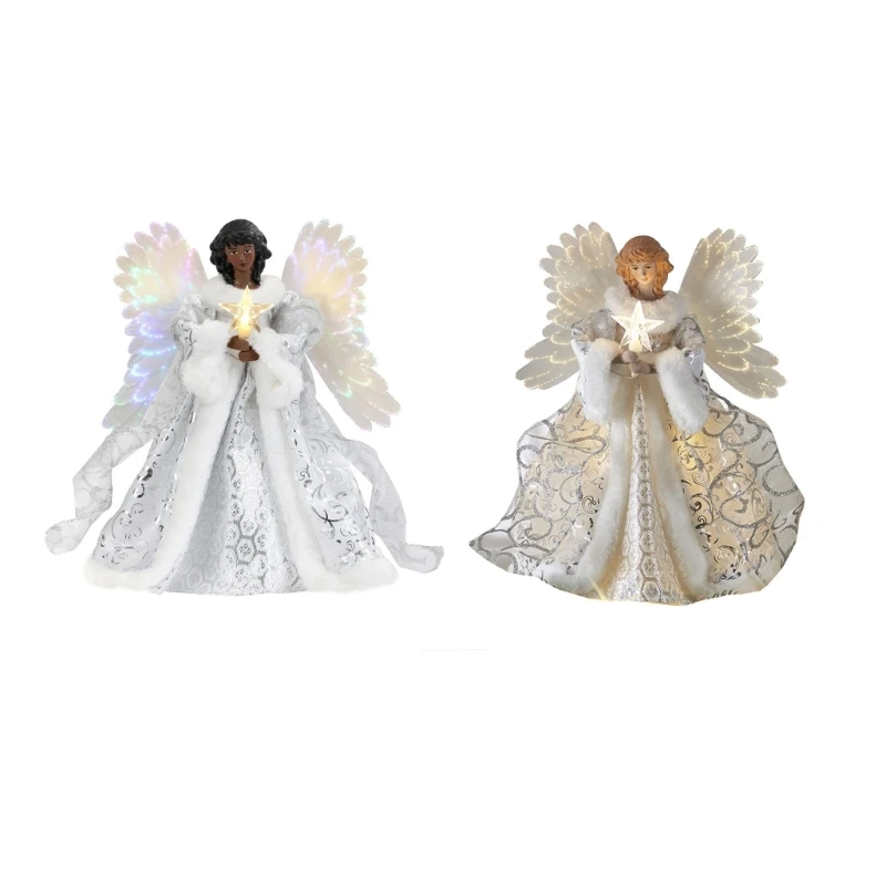 Christmas Tree Top Angel Light Led Lamp Ornament Art Crafts Accessory