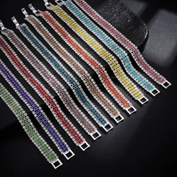 Luxury Roman Crystal Bracelet For Women Multicolor Luxury Full Rhinestone Claw Chain Hip hop Trend Personality Bracelet Jewelry