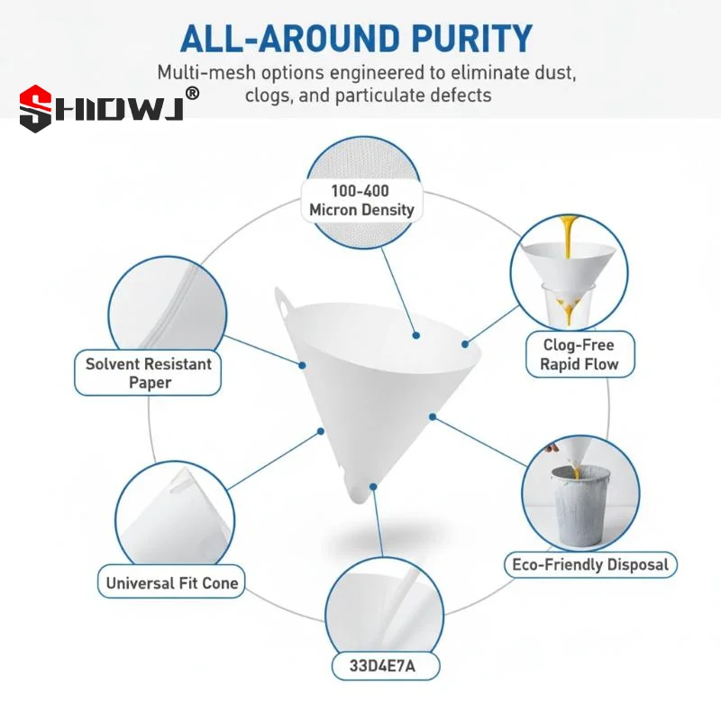 50/100Pcs Paint Strainer Filter Disposable Paint Filter Paper Paint Spray Spray Paint Filter Paper Funnel Filter