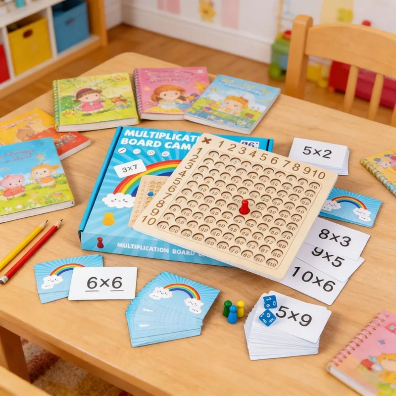 99 Multiplication Table Wooden Board Game Kids Montessori Math Learning Educational Toys Children Baby Arithmetic Teaching Aids