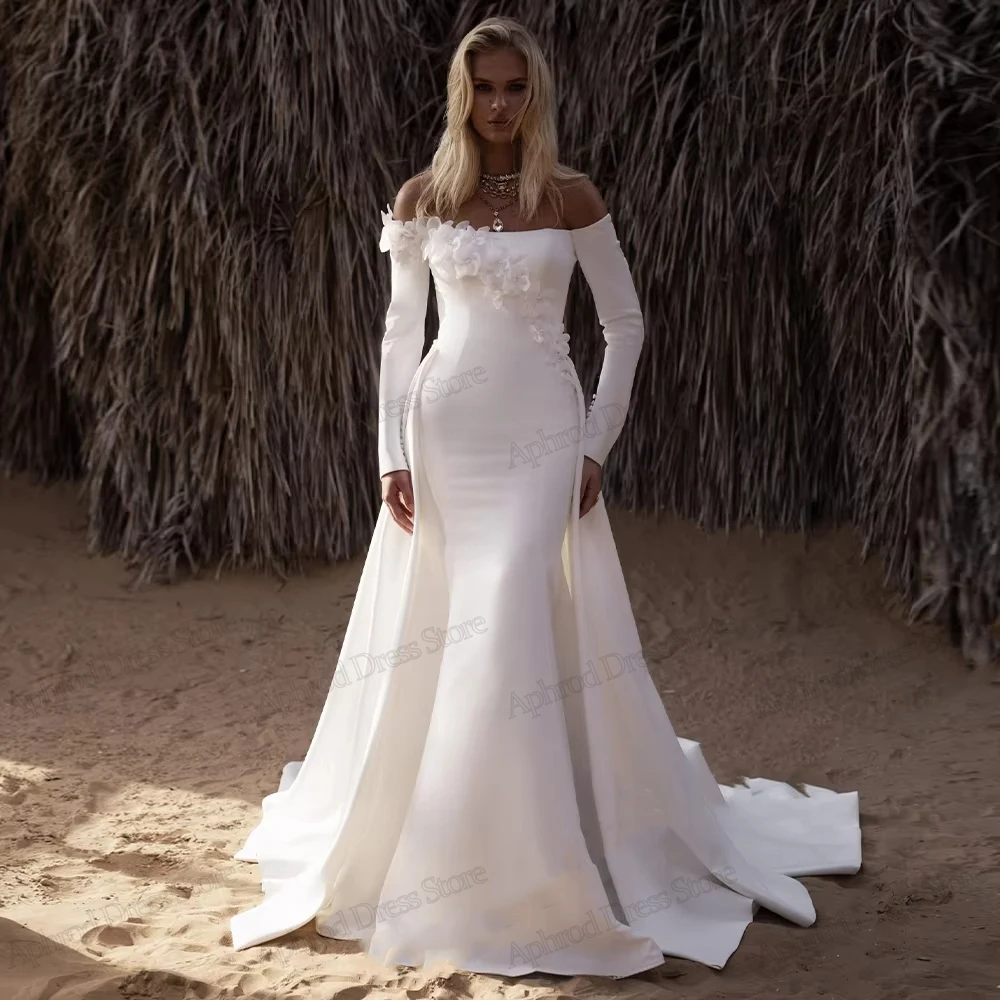 Vestidos de casamento modestos glamourosos vestidos de noiva rendas apliques fora do ombro robes graciosos vestidos de novia personalizado 2026