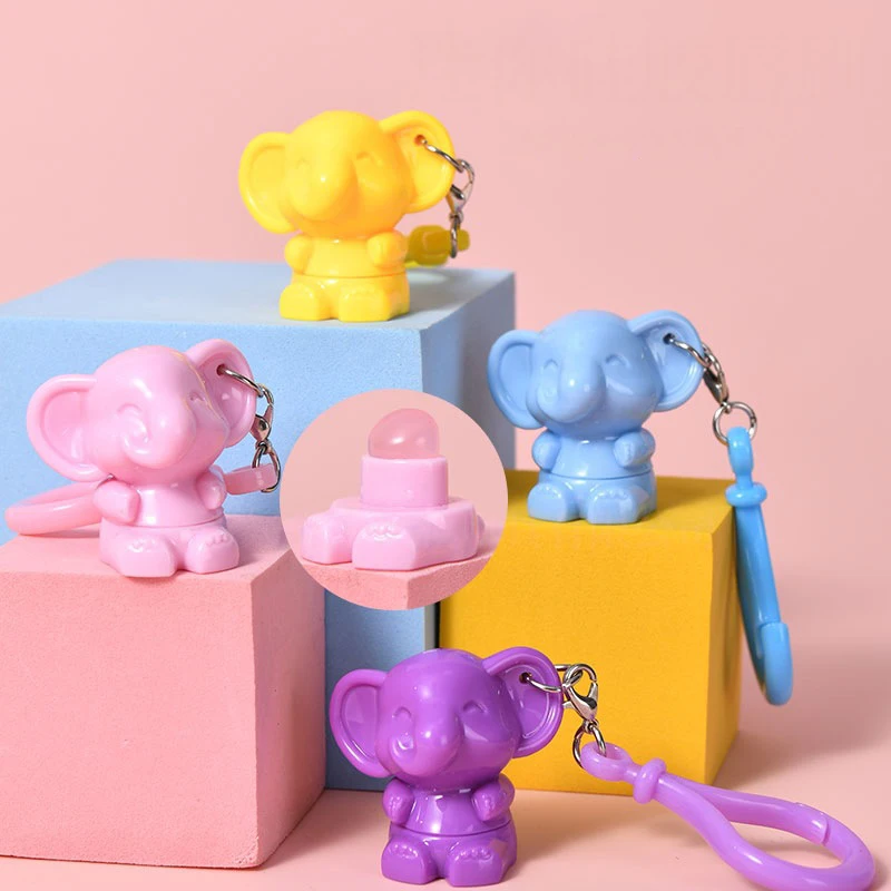 1PC Elephant Shaped Silicone Lip Brush Keychain Pendant Fashion Makeup Brush Cute Lip Mud Halo Dye Brush Concealer Brush
