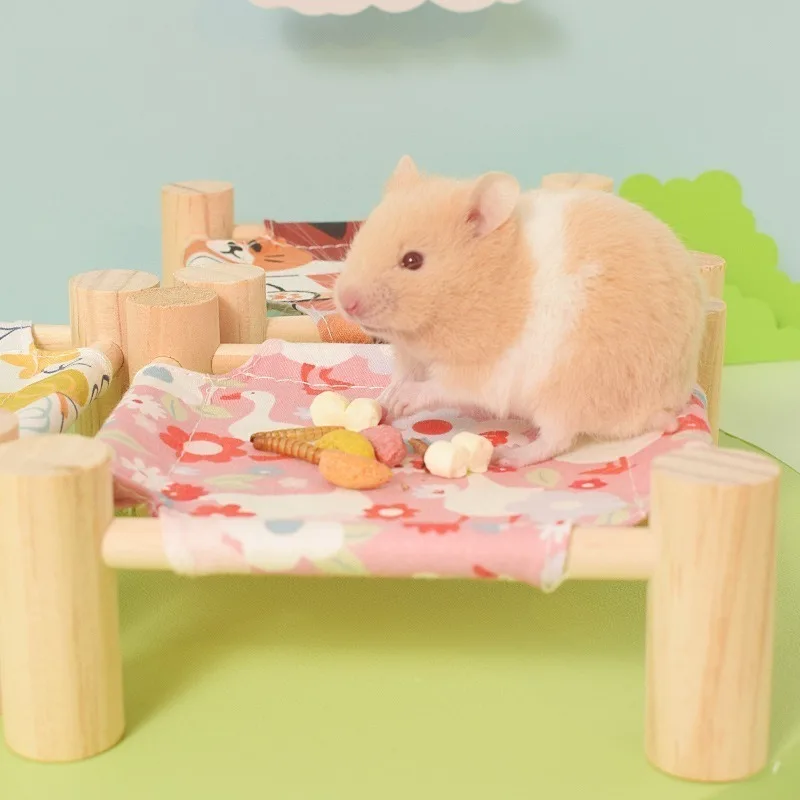1Pc Marching Bed Breathable Wooden Bed Hamsters Guinea Pigs Rabbits Dutch Pig Summer Nest Rabbit Bed