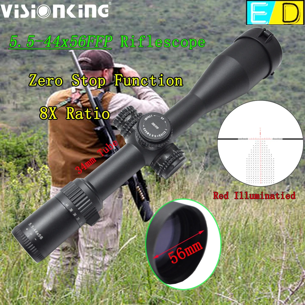 

Прицел Visionking Zero Stop 5.5-44x56 FFP с ED-линзами, подсветкой Mil-dot, трубкой 34 мм, сеткой с отстройкой от параллакса, профессиональный охотничий прицел