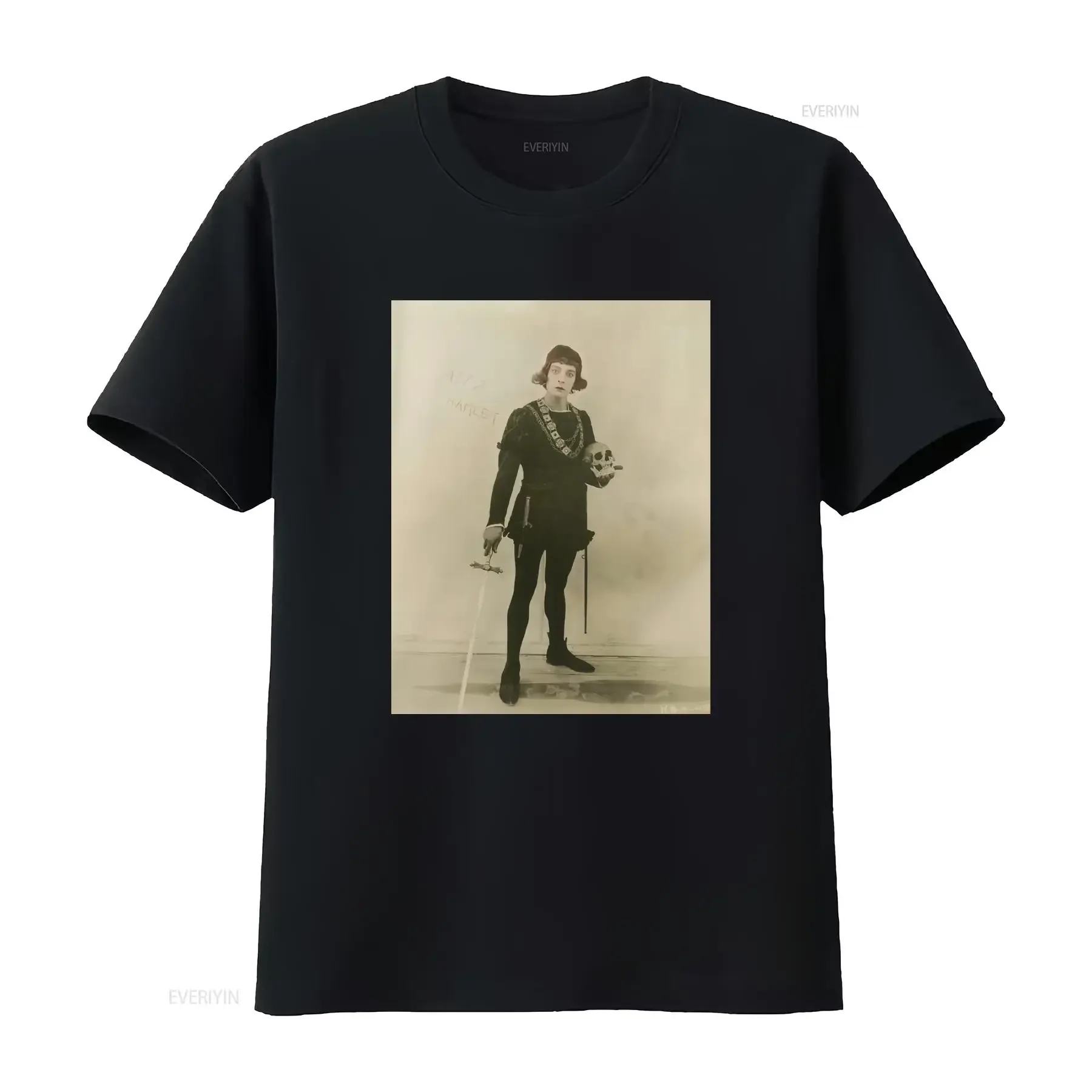 Buster Keaton Hamlet Softstyle T Shirt vintage Washed Slightly Casual Stylish Comfortable Top For Everyday Wear Unisex graphic