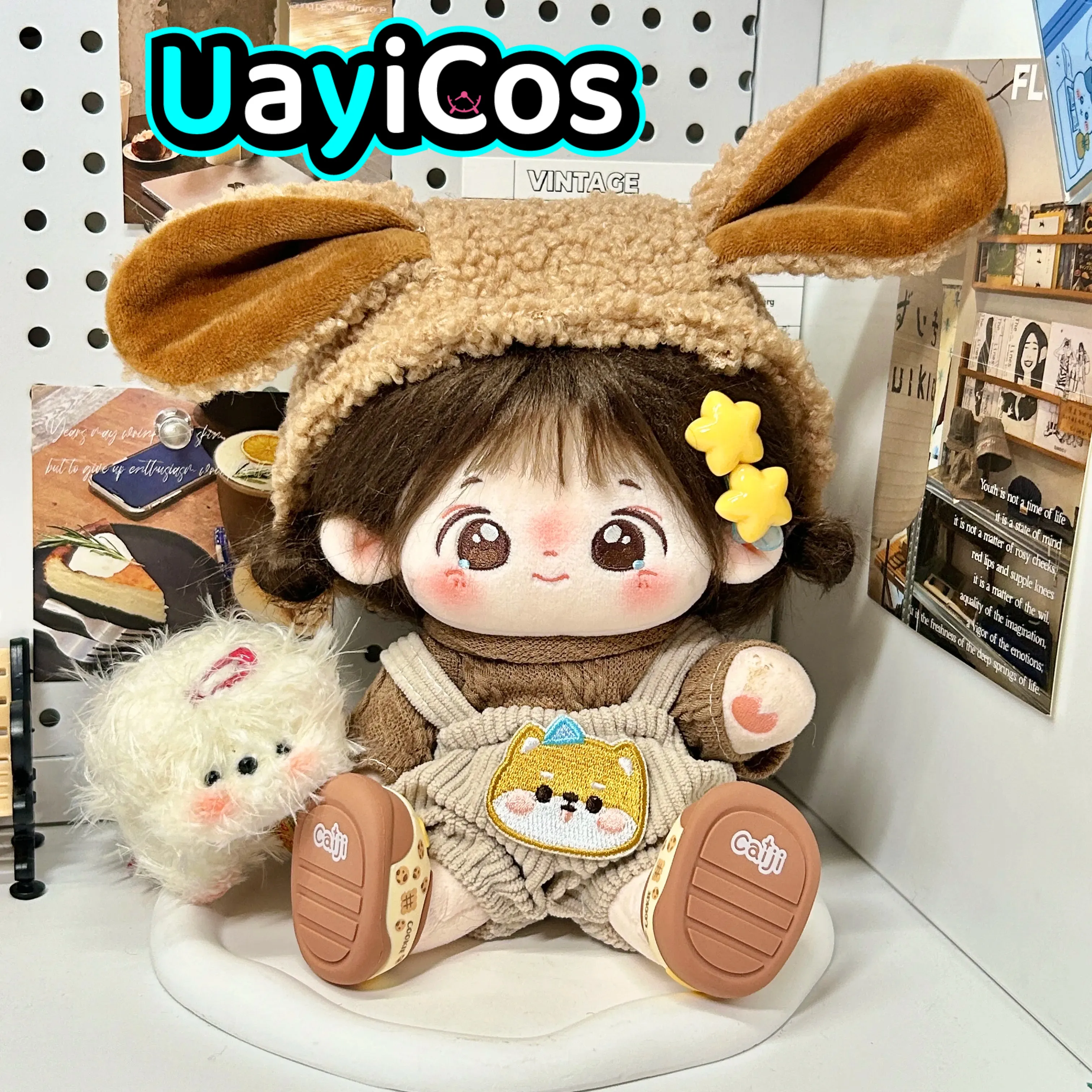 

В наличии 20 см, одежда для кукол, шляпа для собаки, пальто, костюм, мягкие плюшевые аксессуары для кукол, аниме-фигурка, игрушка, детский подарок на Хэллоуин