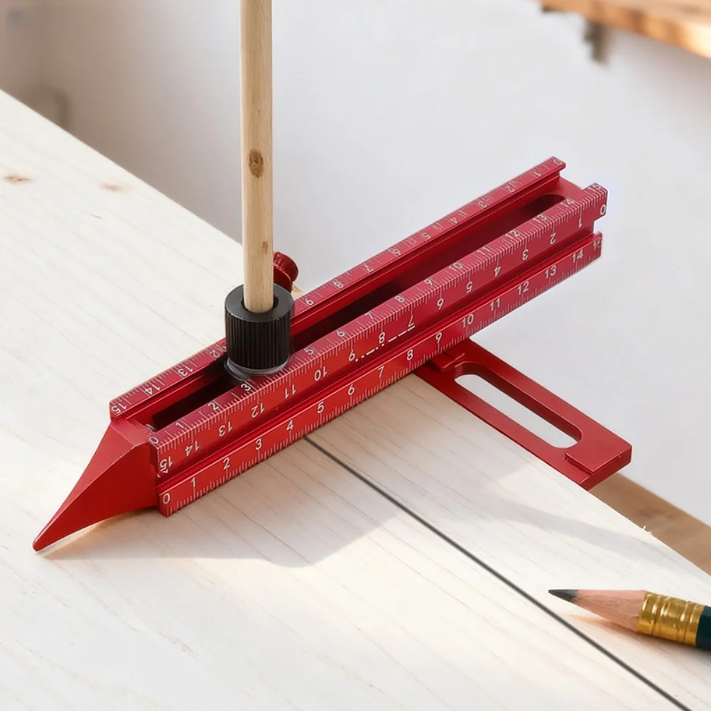 Magnetic Four-Sided Ruler Aluminum Alloy Adjustable Marking Tool For Multi-Surface Leveling Woodworking For Tile DIY Measurement