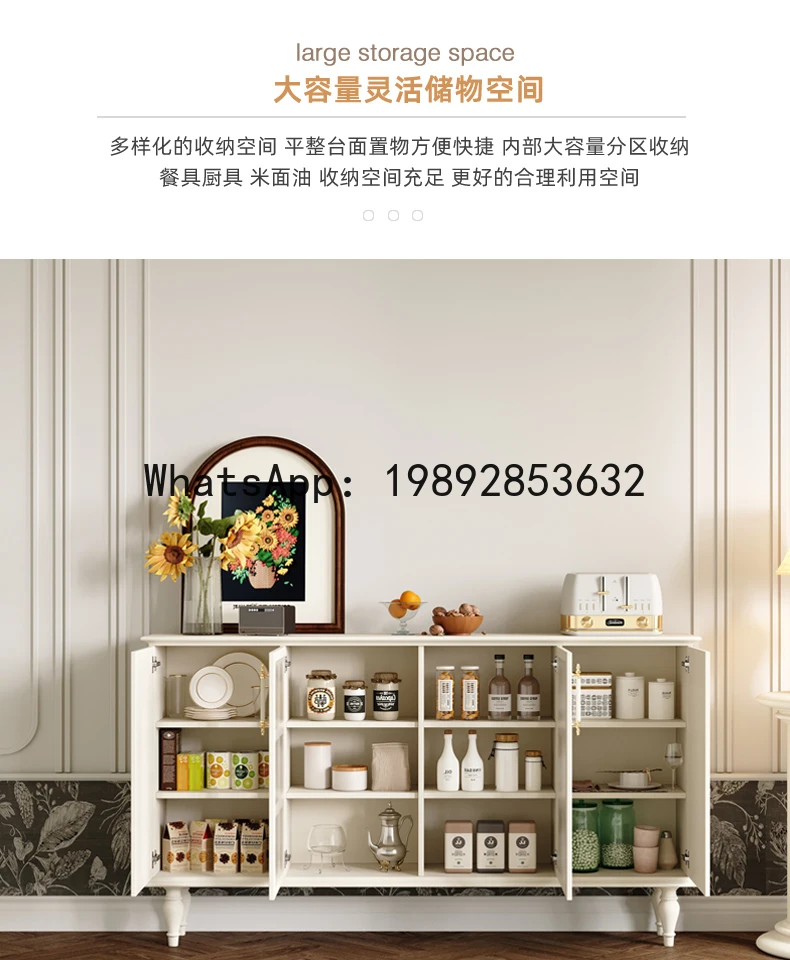 Aparador Vintage Q6, gabinete de entrada de alta gama de lujo ligero de estilo americano, gabinete de almacenamiento en habitación