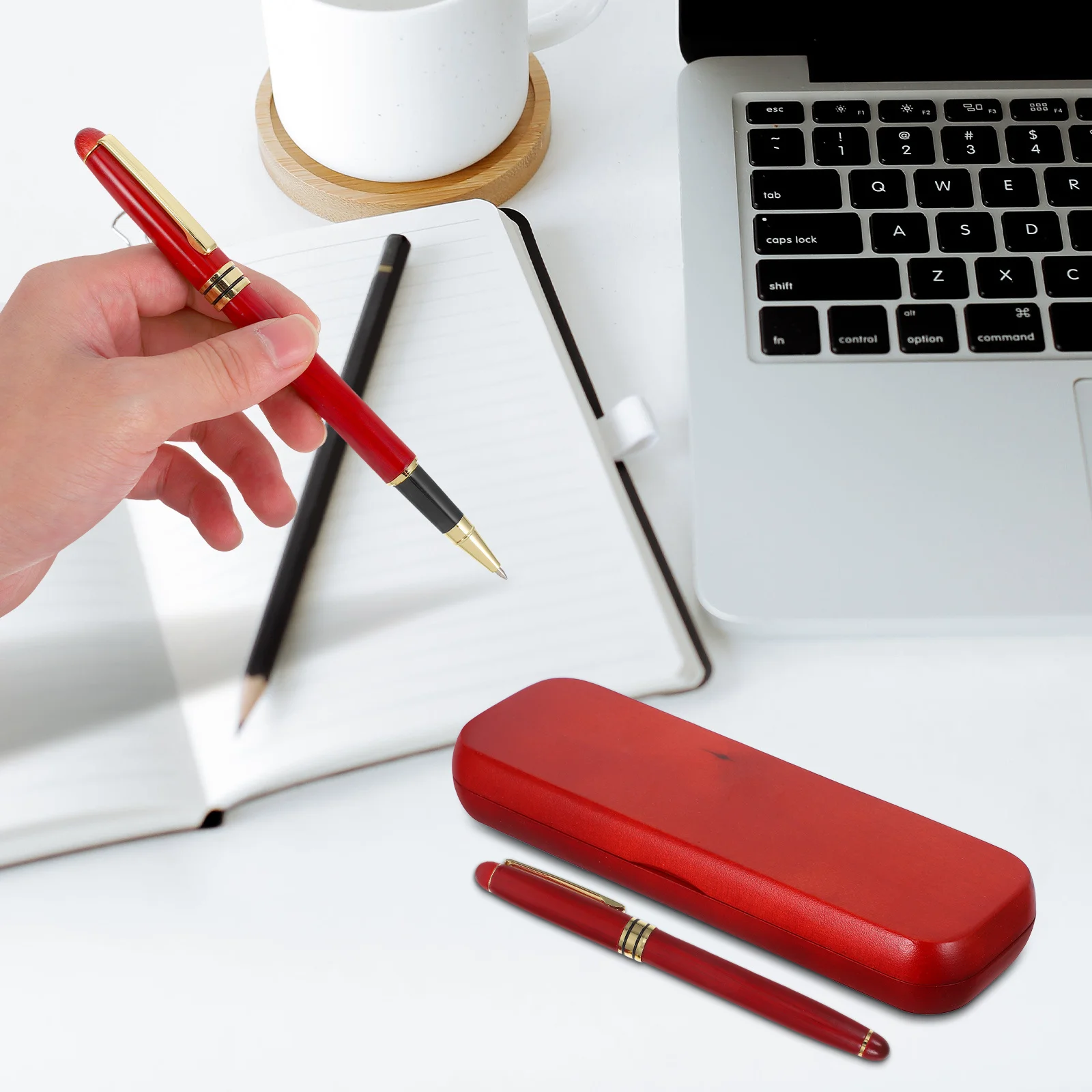 

Signature Set Rosewood Ballpoint Ink Pen Smooth Writing Office School Stationery Gift Wooden Fountain Pen For Men Women