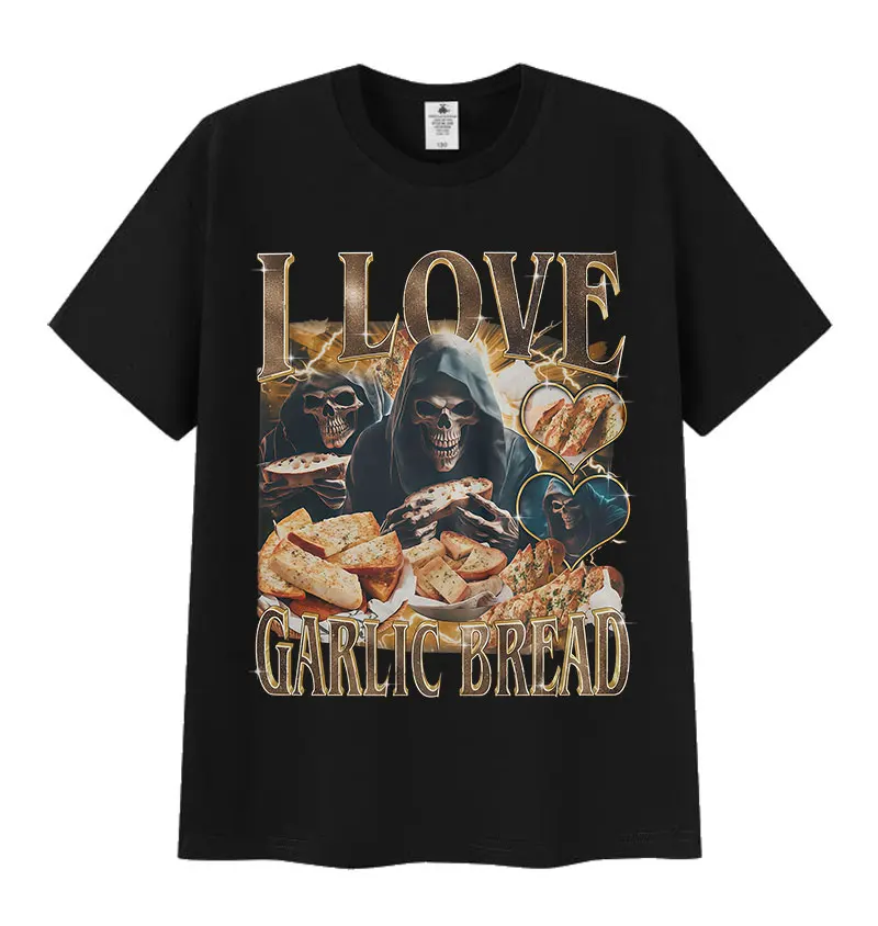 Amante engraçado gótico alho meme gráfico t camisas das mulheres dos homens do vintage esqueleto verão algodão manga curta camiseta solta streetwear