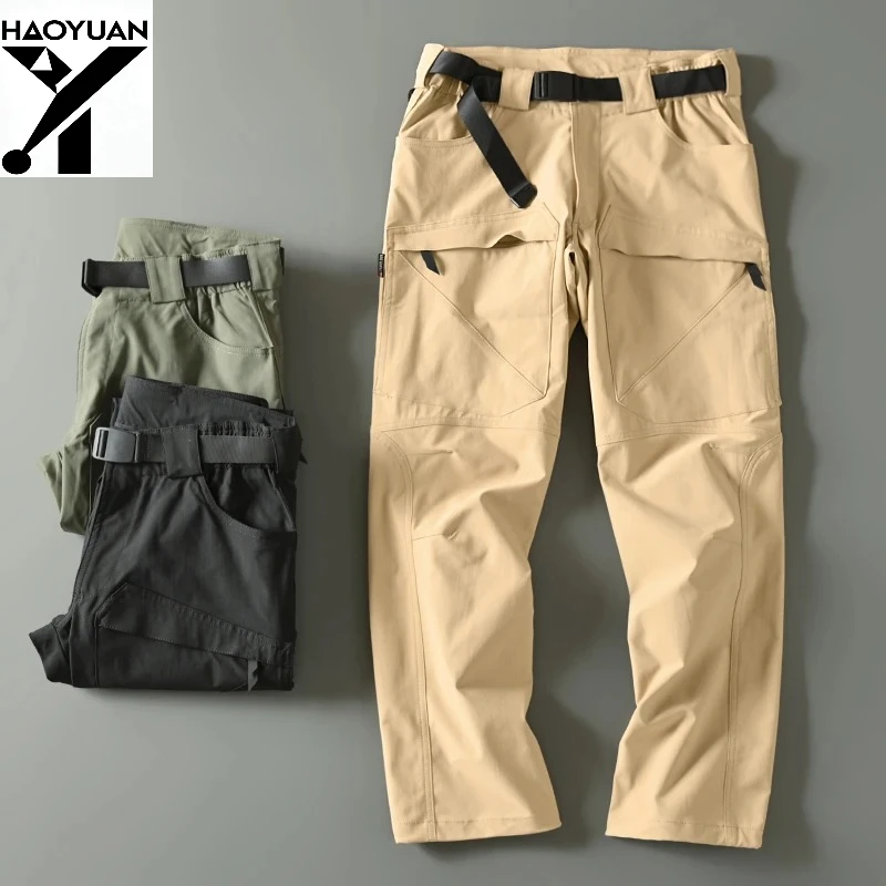 

Мужские городские брюки для активного отдыха с 3D-кроем, водонепроницаемые, дышащие, с множеством карманов, с ремнем, модные рабочие брюки