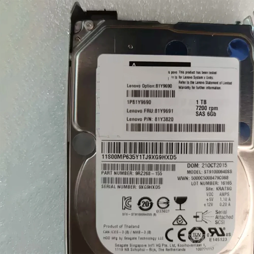 Untuk IBM HDD 81Y9691 81Y9690 1T 7.2K 6G SAS 2.5 ''81Y3820 Hard Disk