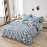 Simple Plaid AB version Bedding sets 4-piece Quilt cover bed linen set for queen king Twin size duvet cover bed sheet Pillowcase