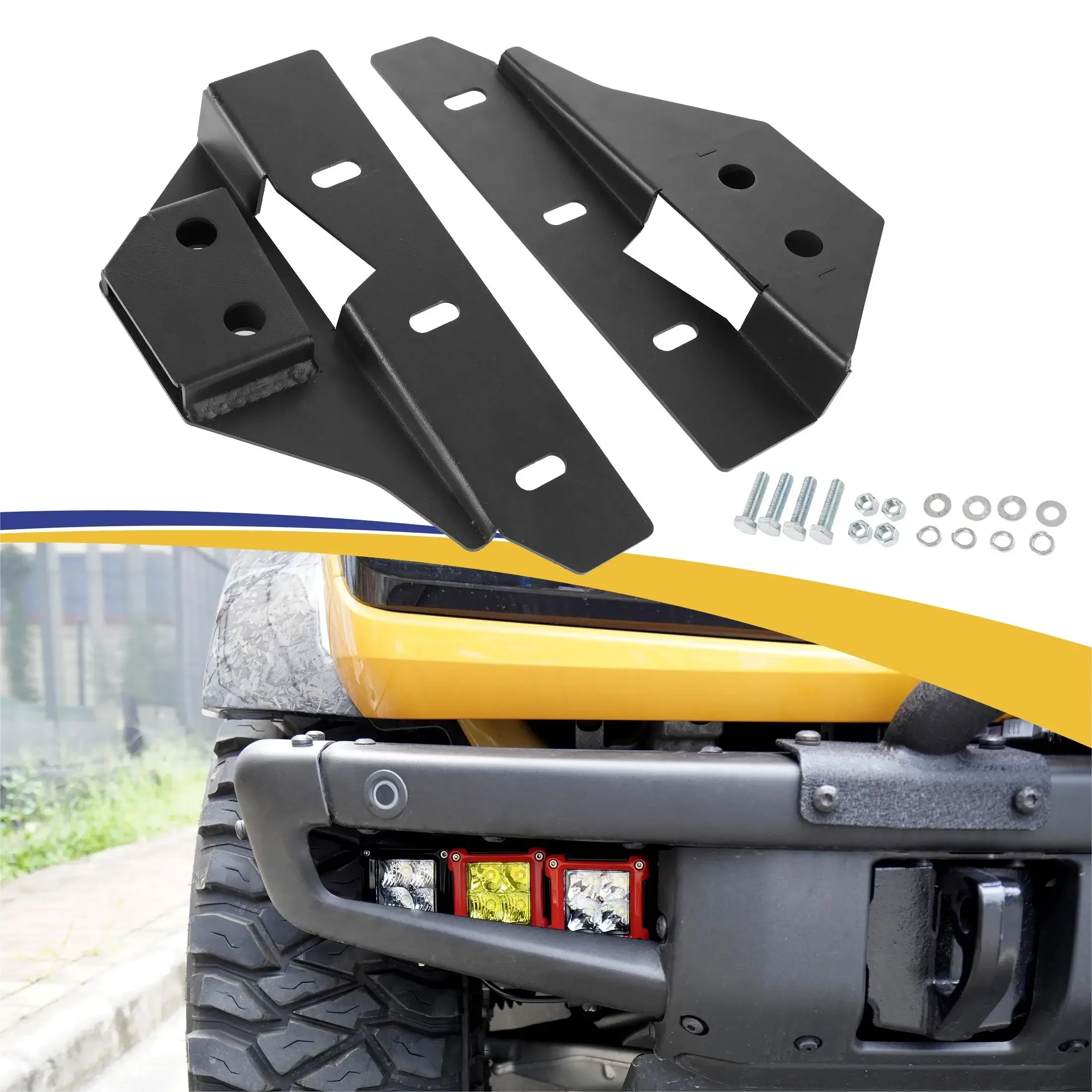 Front Bumper LED Fog Light Mounting Bracket For Ford Bronco 2021 2022+ No Drilling Installation Work Lamp Mounting Holder