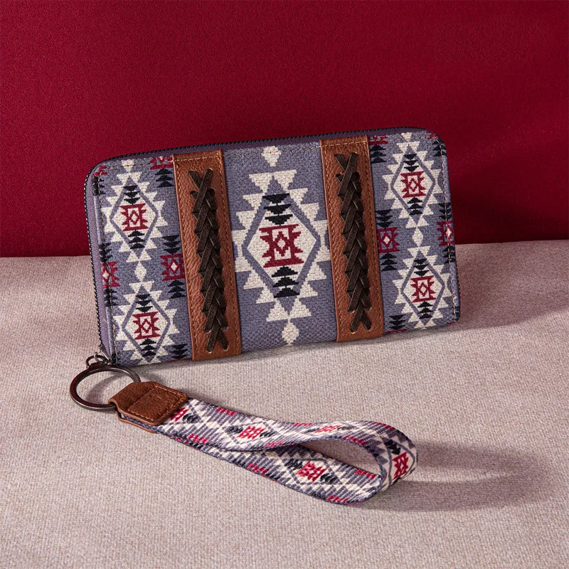 

Long Wallet Purse For Women Vintage Bohemian Geometry Pattern Coin Purses Reteo Card Wallets Fashion Trends