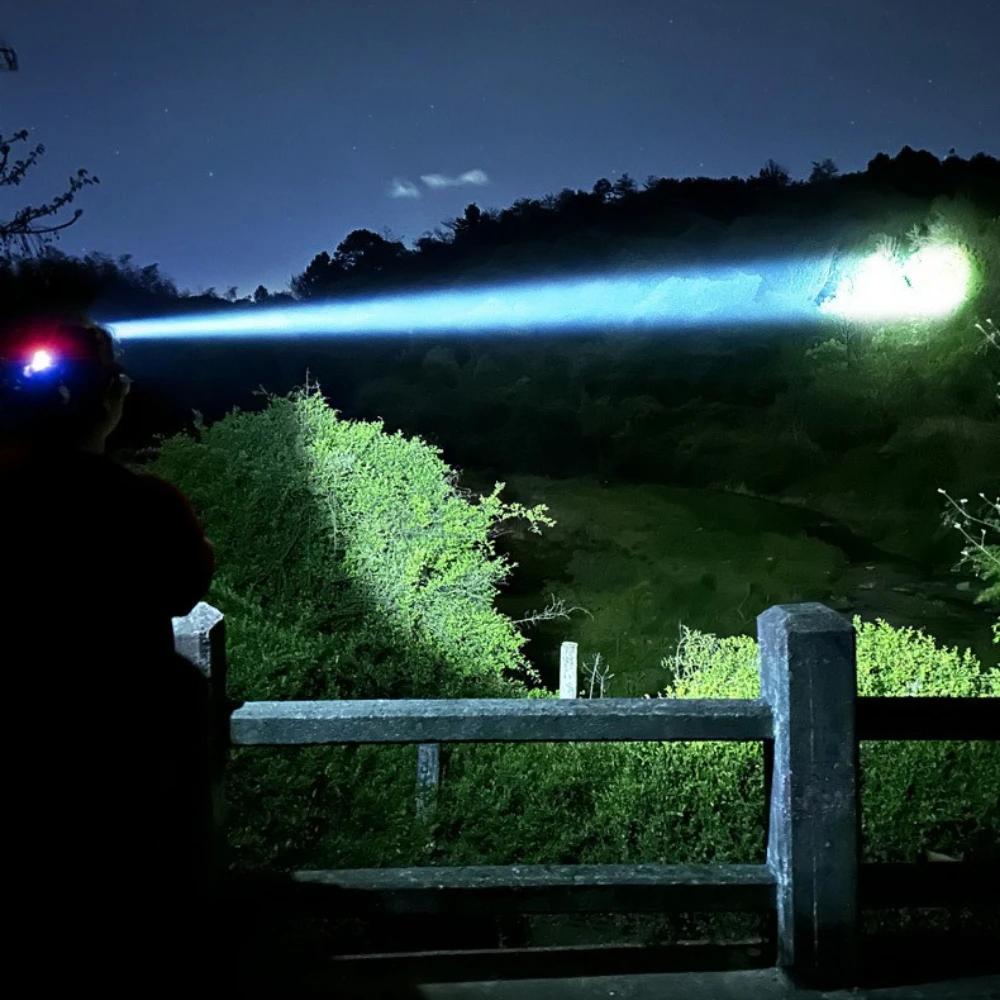 Lampu Kepala LED Super Terang Portabel Jangkauan Jauh Zoom Lampu Kepala USB Isi Ulang Tahan Air Lampu Depan Kepala
