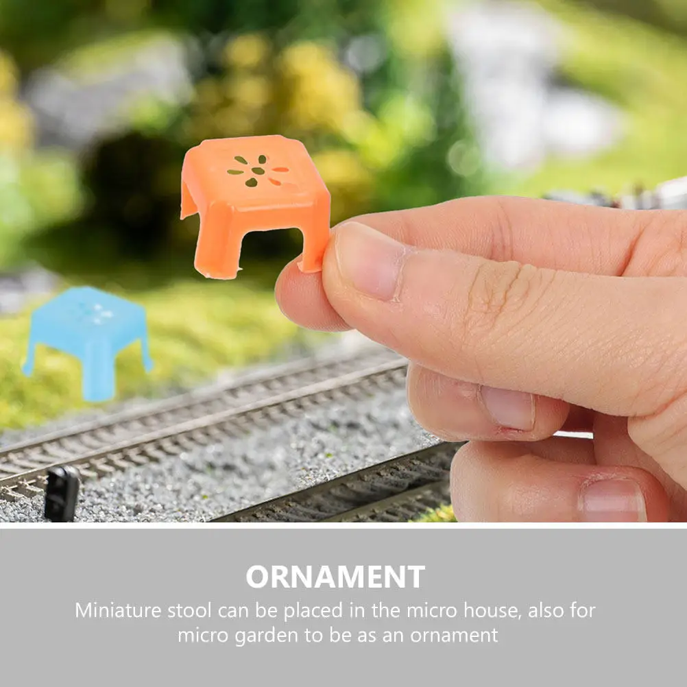 

12Pcs Miniature Stool Decor for Micro Landscape Garden Dollhouse Mini Furniture Realistic Tiny Stool Ornament for Mini House