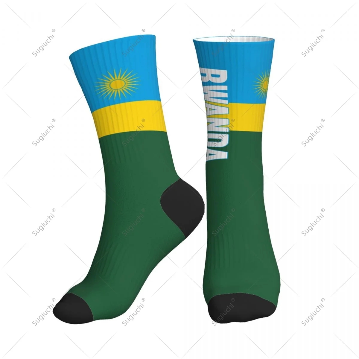 

Полиэстеровые носки до середины икры с 3D принтом флага Руанды для мужчин и женщин, кавайные носки, уличные носки для скейтборда