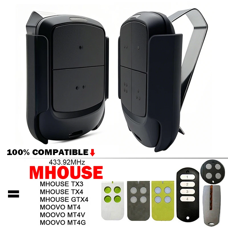 

100% Clone MHOUSE 433.92MHz TX3 TX4 GTX4 MT4 MT4V MT4G Garage Door Remote Control MHOUSE Gate Opener Remote Control