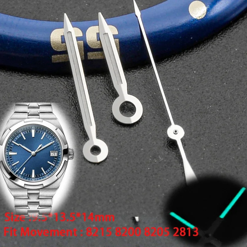 Watch Hands Needles Fit Japan Movement 8215 8205 8200 2813 Blue Green Luminous Hands for VC Overseas Men's Watches Repair Parts