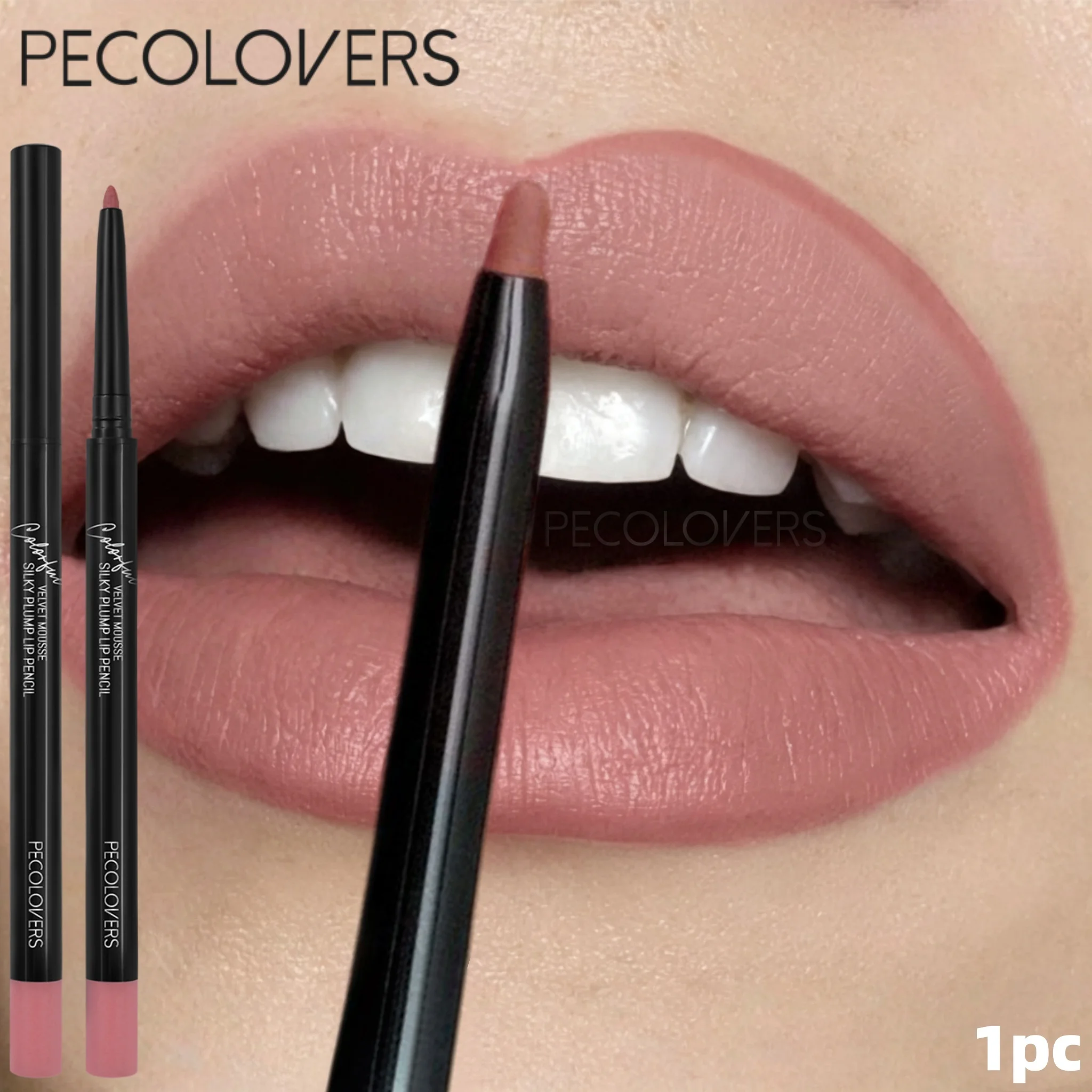 1PC Lip Liner Pencil, Soft Lip Tint Pen, Comfort Wear For Casual Looks, Mauve And Orange, Facial Lip Cosmetic