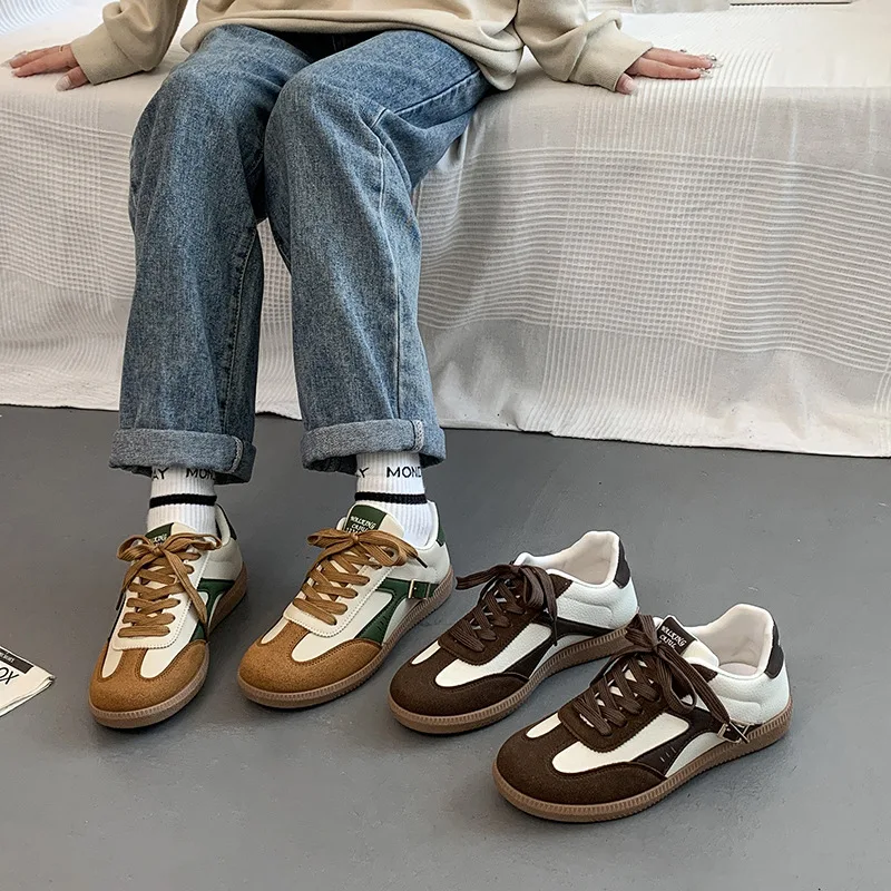 

Новая весенне-осенняя модная универсальная обувь на плоской подошве, простая большая удобная обувь для доски, повседневная удобная женская обувь на толстой подошве