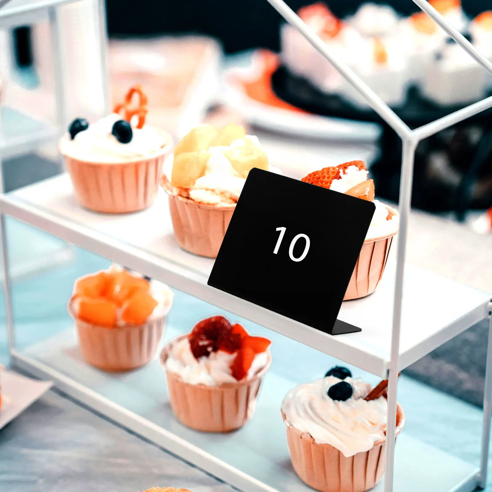 12Pcs Standing Mini Chalkboard Signs Space-Saving L-Shape Reusable Blackboard for Table Numbers Name Tags Food Tags Party Favors - view 3