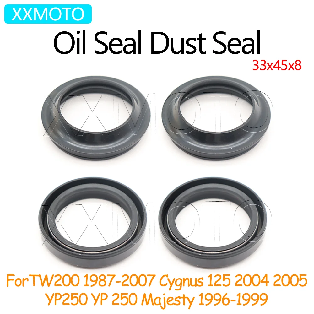 33x45x8 33 45 8 For Yamaha TW200 TW 200 Cygnus125 Cygnus 125 YP250 YP 250 Majesty 87-07 Oil Seal Dust Cover Front Fork Damper