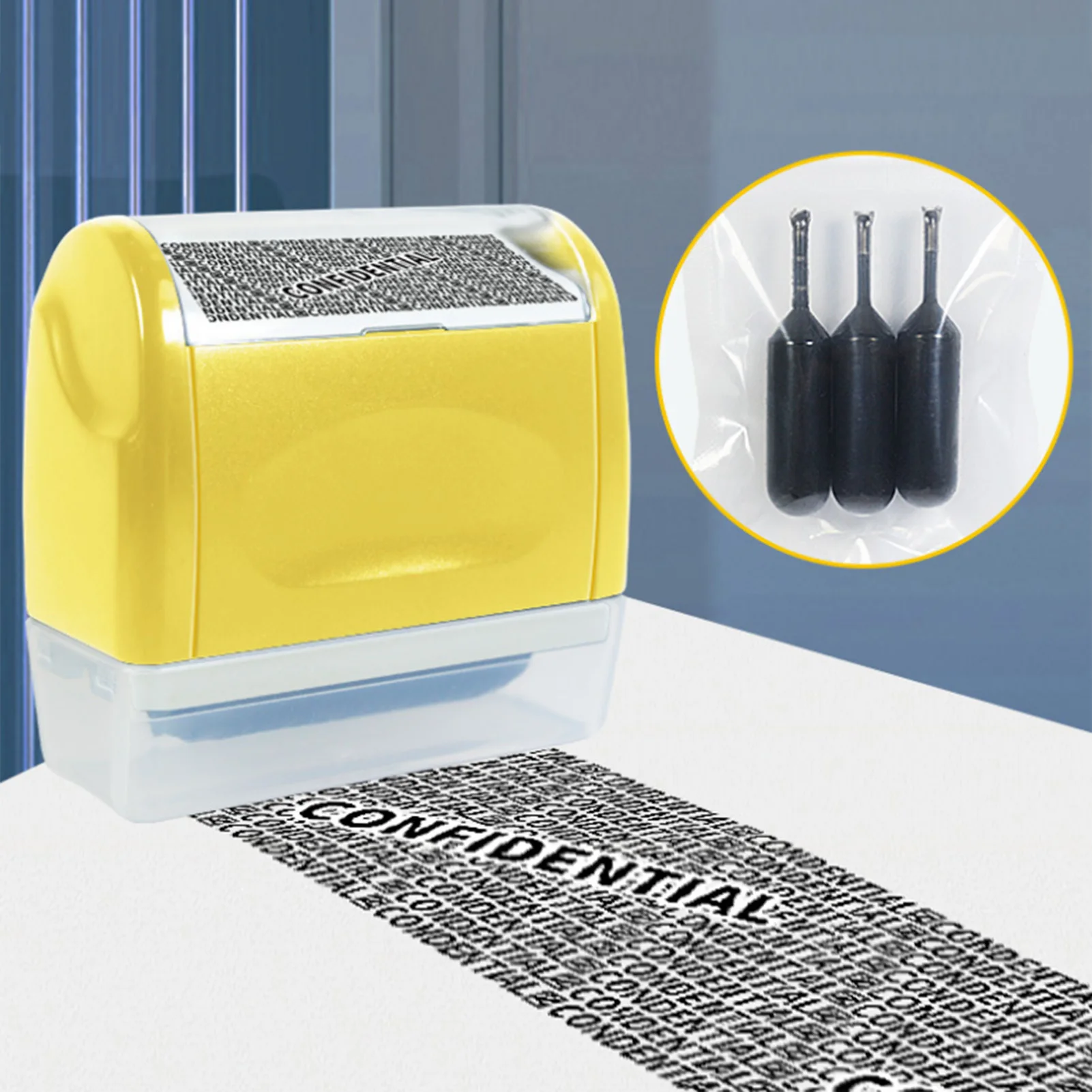 ID Protection Roller Stamp ID Protector Ink Roller Privacy Protection Identity Theft Prevention Roller Stamp for Documents