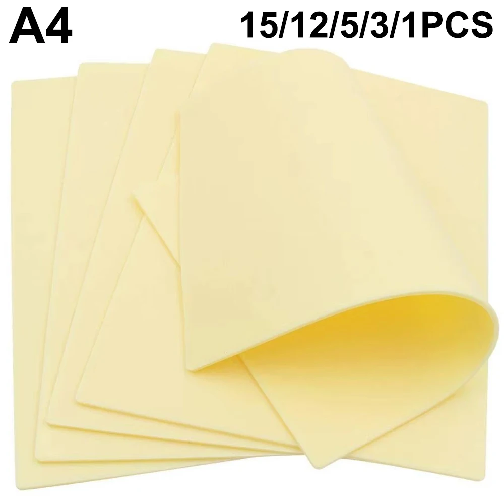 15/12/5/3/1pcs A4 Size Tattoo Practice Skin 1mm Thick Double Sides Blank Soft Silicone Fake Tattoo Skin Tattoo Accessories