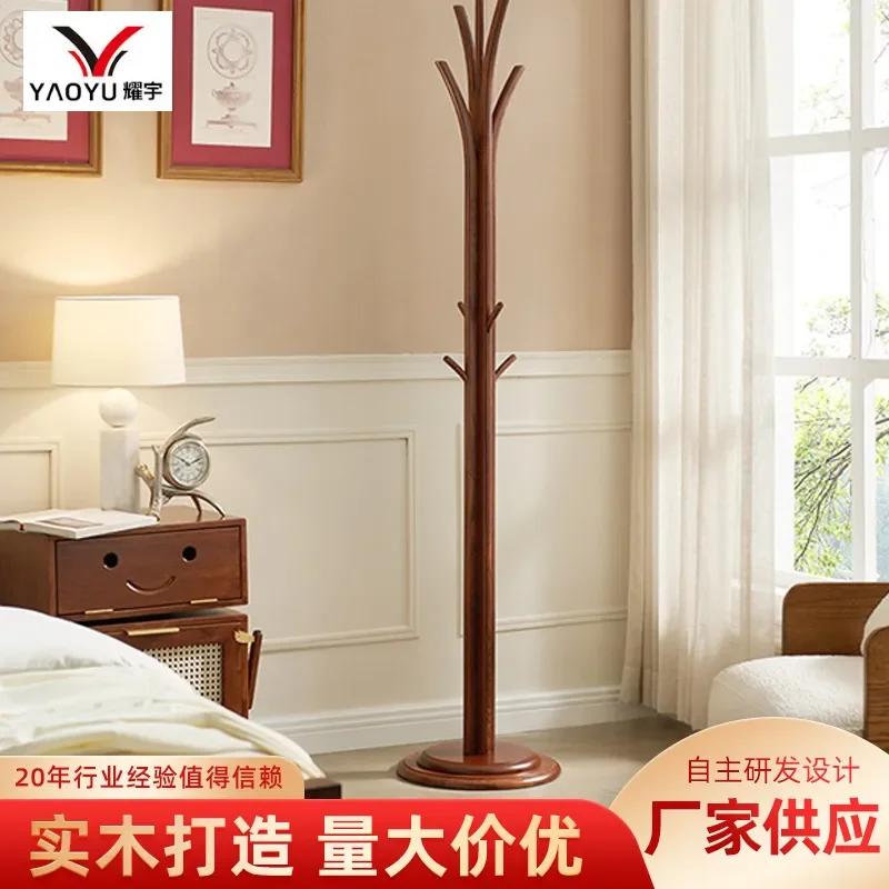 Creative Tree Shaped Coat Rack All Solid Wood Hanger Bionic Clothes Rack Storage Floor to Ceiling Living Room Organizer