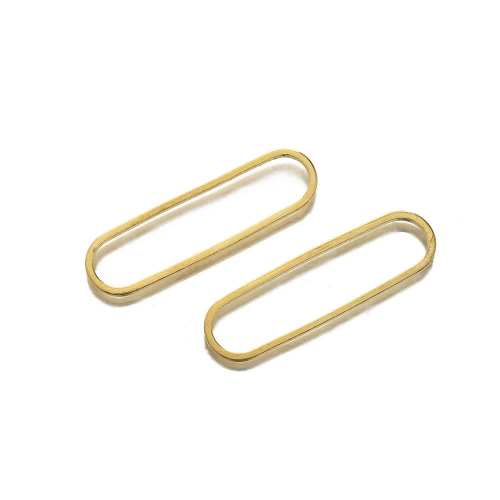 20-50Pcs Brass Gold Plated Oval Open Bezel Charms Connectors Hollow Linking Ring for Dangle Beading Hoop Earrings Jewelry Making