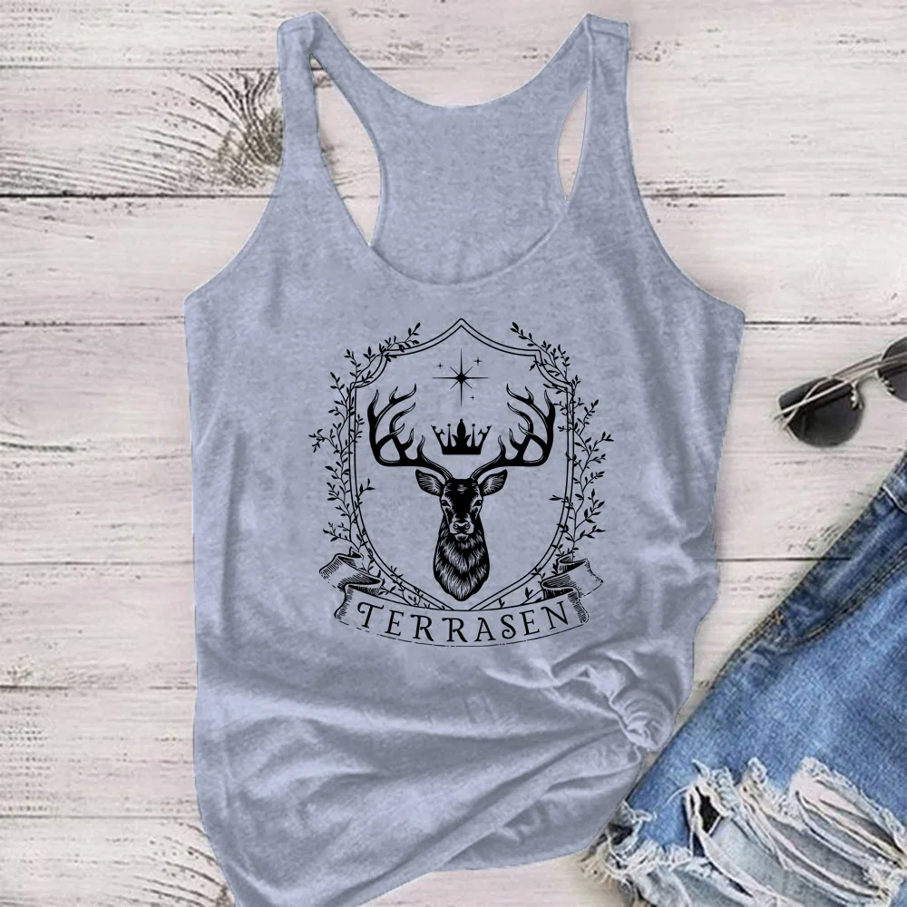 Terrasen Throne of Glass Tank Top TOG Terrasen Fireheart SJM ACOTAR Shirt Crescent City Rhysand Velaris Vest Bookish Tops Gift