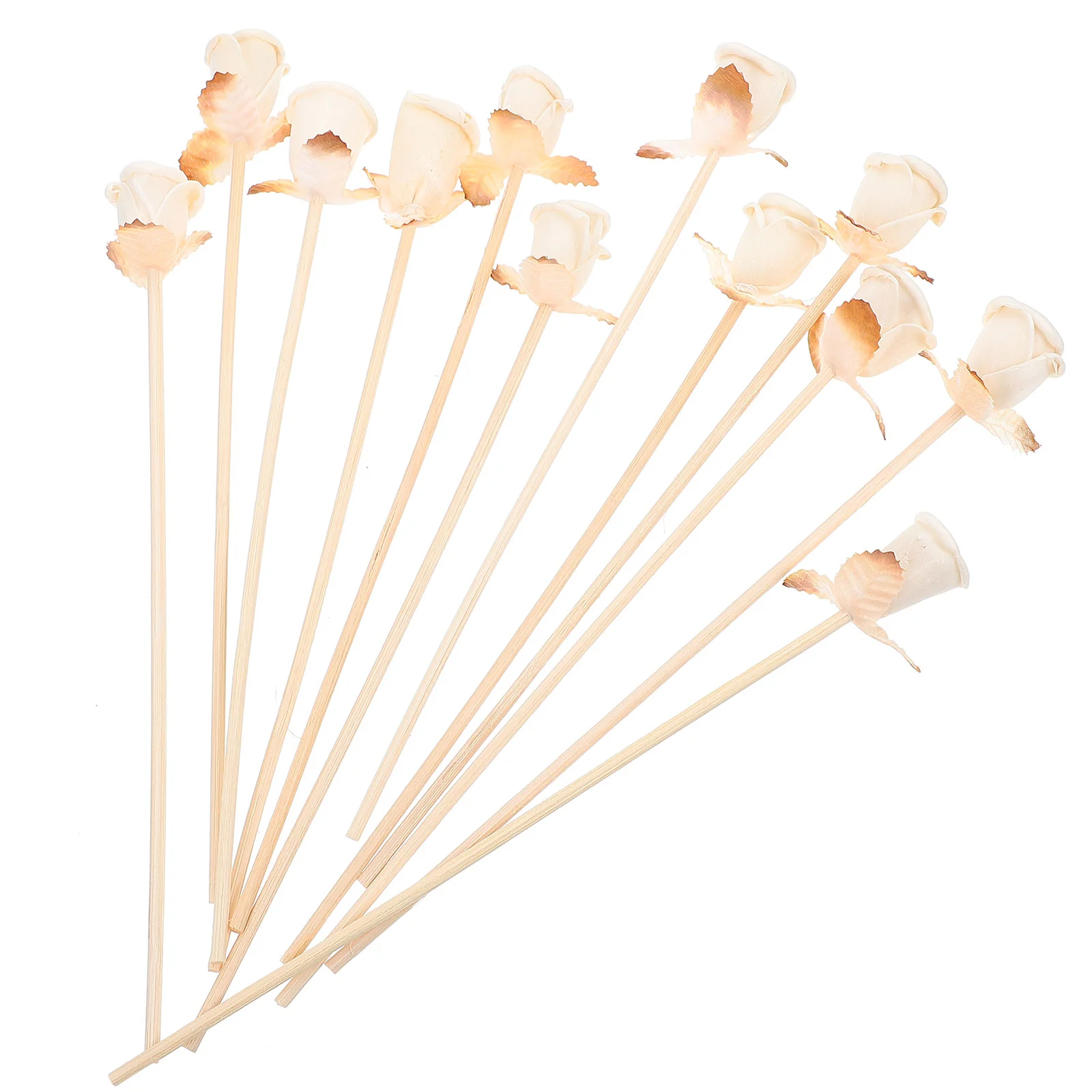 

12 Pcs Small Rattan Rose Scented Flower Fragrance Sticks Incense Vase Adornment Wooden Essential Oil Diffuser