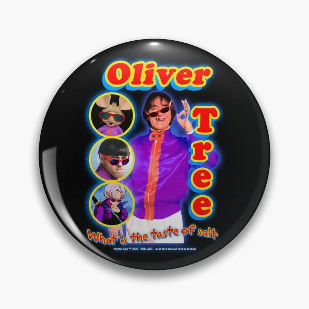 Oliver Tree Pin Holographic Star Heart Pin Brooches Laminated Button Fashion Accessory