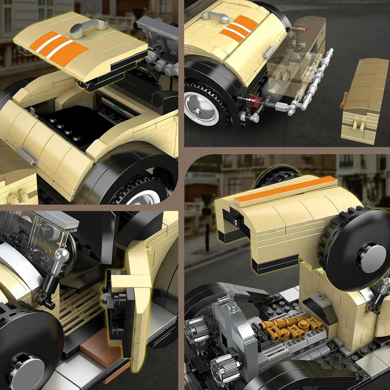 MOLD KING 10115 Creative Fantom รถโบราณทางเทคนิคอาคารบล็อกของเล่นรถสําหรับเด็กผู้ชาย