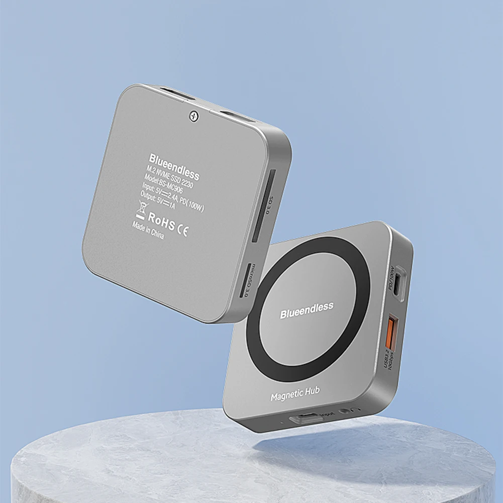 8 in 1 USB C Hub พร้อม M.2 SSD Docking Station แล็ปท็อป 10Gbps PD100W 4K 60Hz HDMI-สําหรับ M.2 NVMe และ SATA SSD