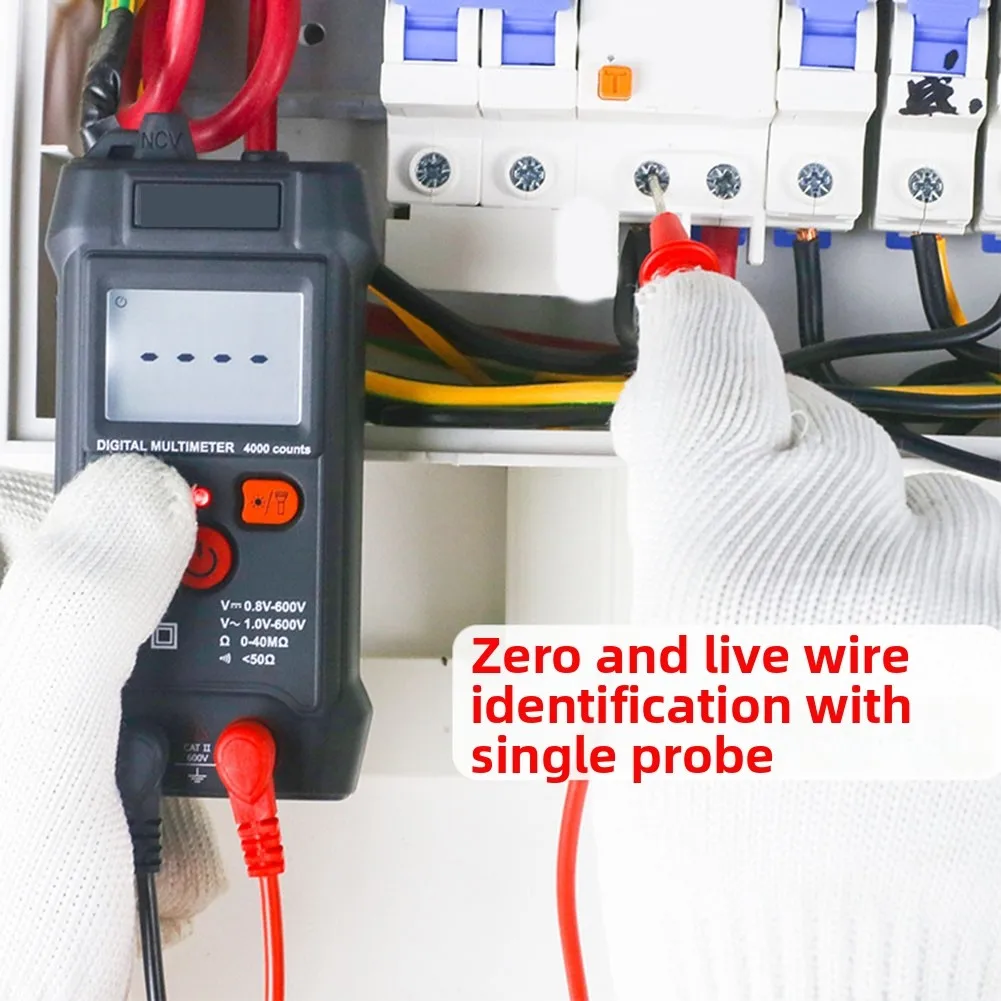 Auto Ranging Multimeter 4000 Counts with NCV Functionality for Accurate AC DC Voltage and Resistance Assessments