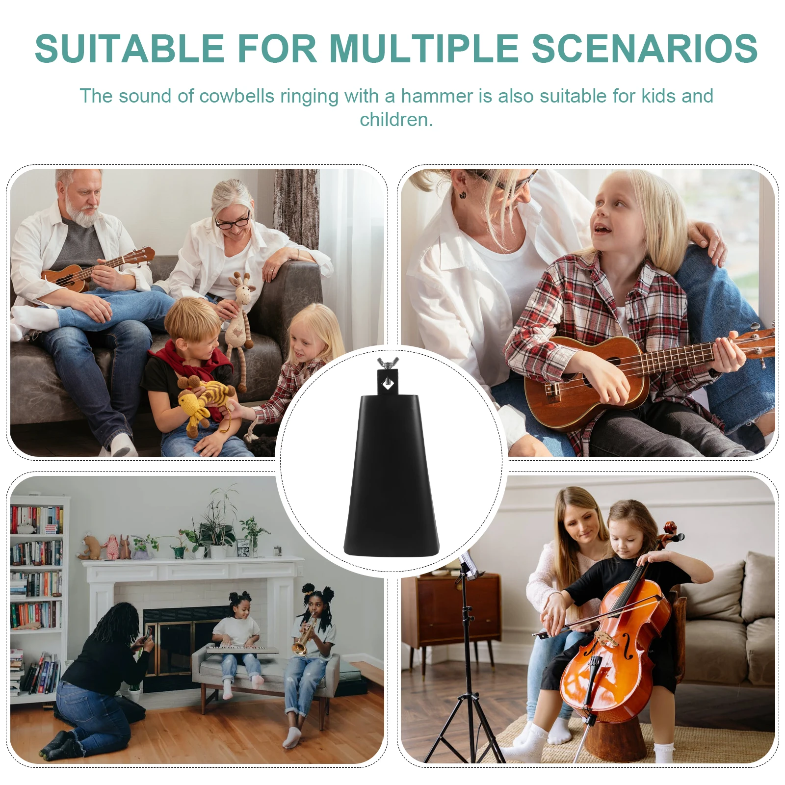 

Kids Musical Cowbell Drum Metal Iron Supplies Bells Football Games Child Safe Secure Cow Bells For Football Games Gifts