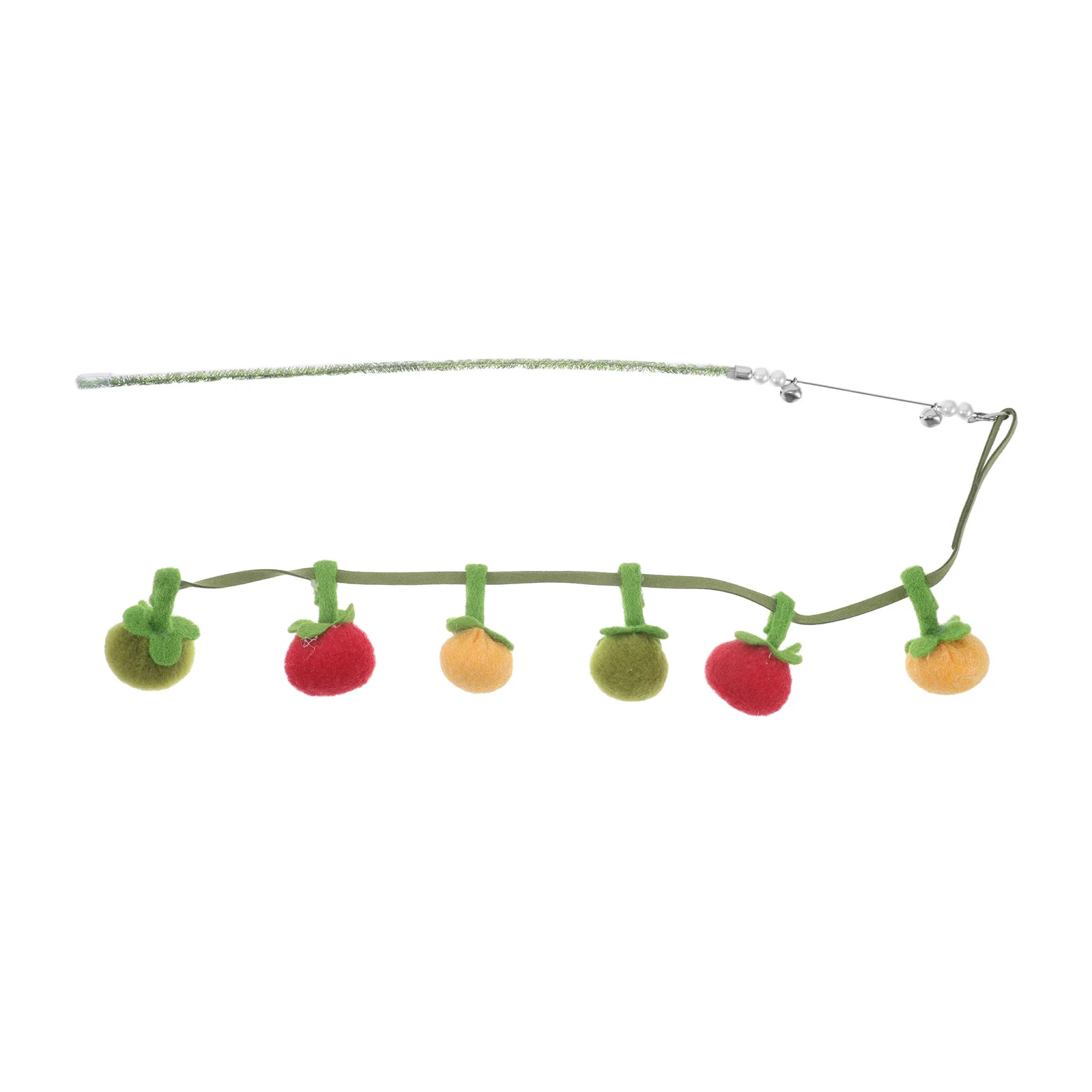 

Cat Teaser Stick 34.6 Inch Persimmon Rope Bell Catnip Handheld Wand For Indoor Kittens Interactive Hunting Chasing Play