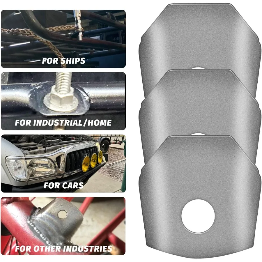 Trick Tabs Weld Tabs Universal Soldadura en pestañas con orificio de 3 y 8". 1 8" de espesor 13 4" de ancho ala 13 4" de longitud Paquete de 9