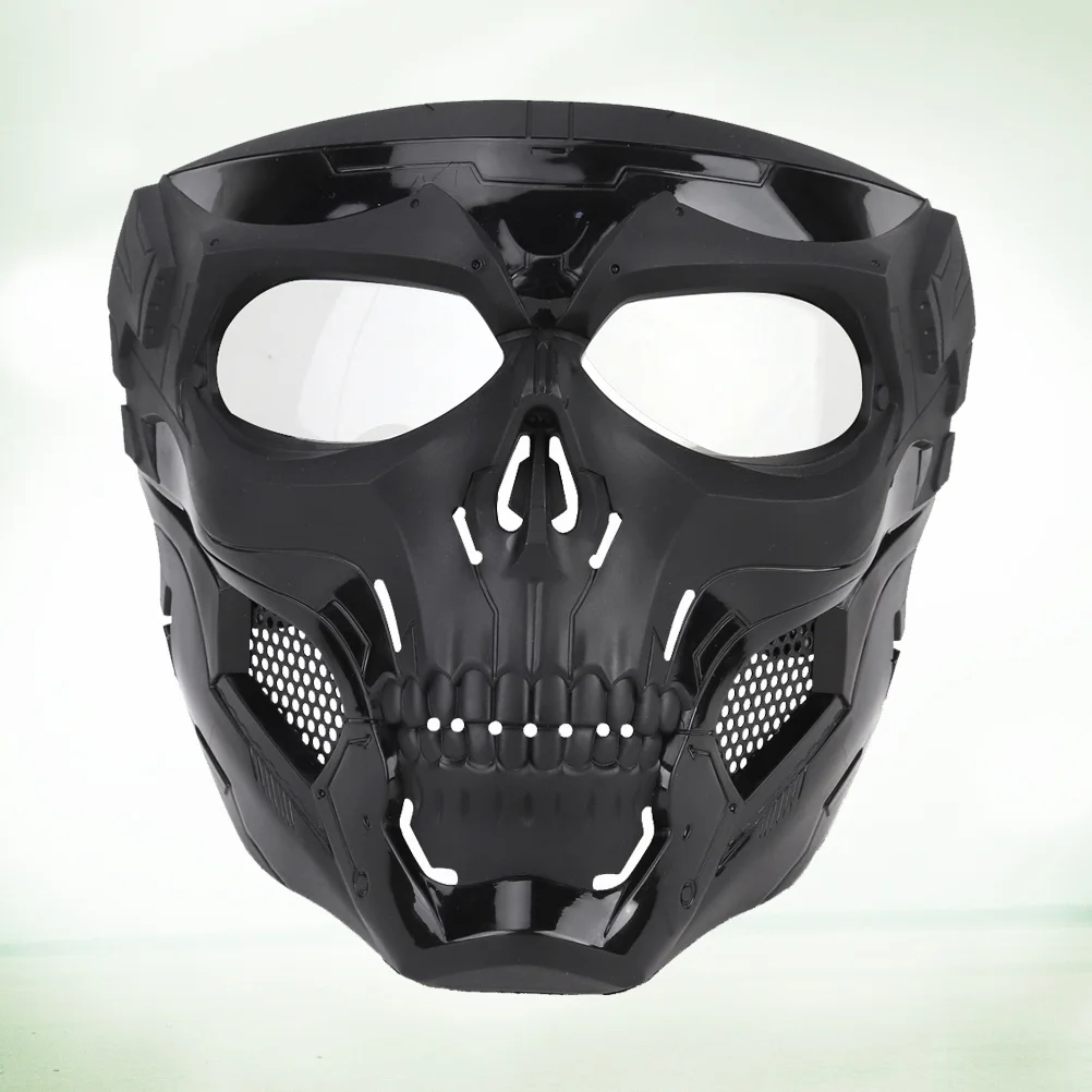 1Pcs Skull Full Black Protective Skull Design Lightweight for Cs Game Halloween Survival Cosplay