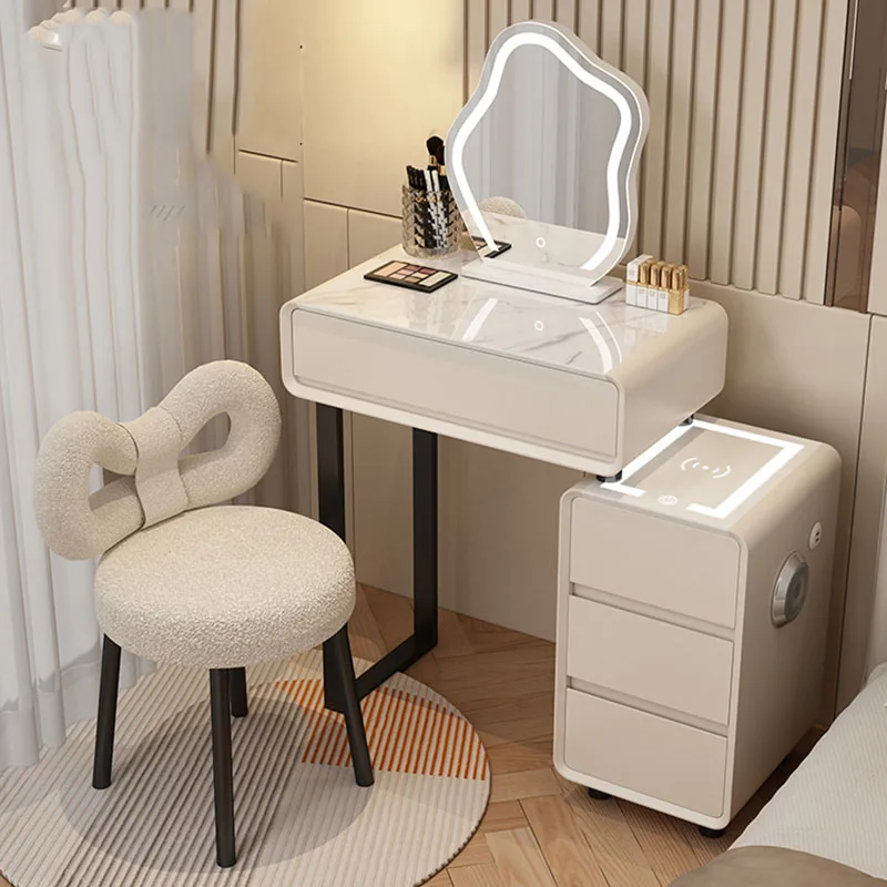 

Comfortable Dressing Table Mirrors Bedside Chair Small Lights Storage Dresser Woman Toilet Penteadeira Quarto Modern Furniture