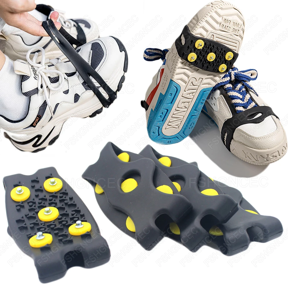 

5-teeth Ice Cleats For Shoes Non-slip Crampons for Snow and Ice Claw Shoes Cover for Winter Boots Hiking Climbing Shoe Spikes