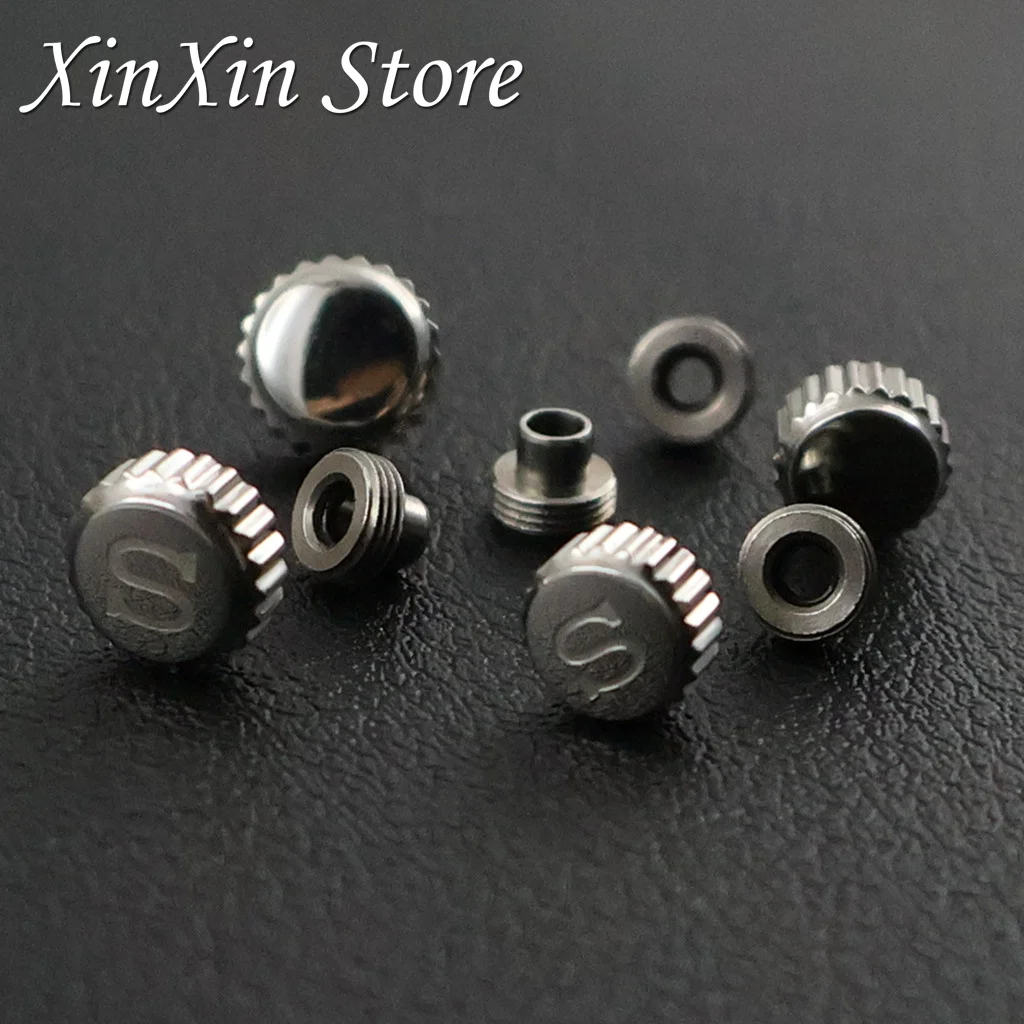 Screw-in NH35 Watch Parts Log Case Crown S Watch Crown Engraved Signed \'S\' fits NH34 NH35 NH36 Movement Lnclude Crown Tube Stem