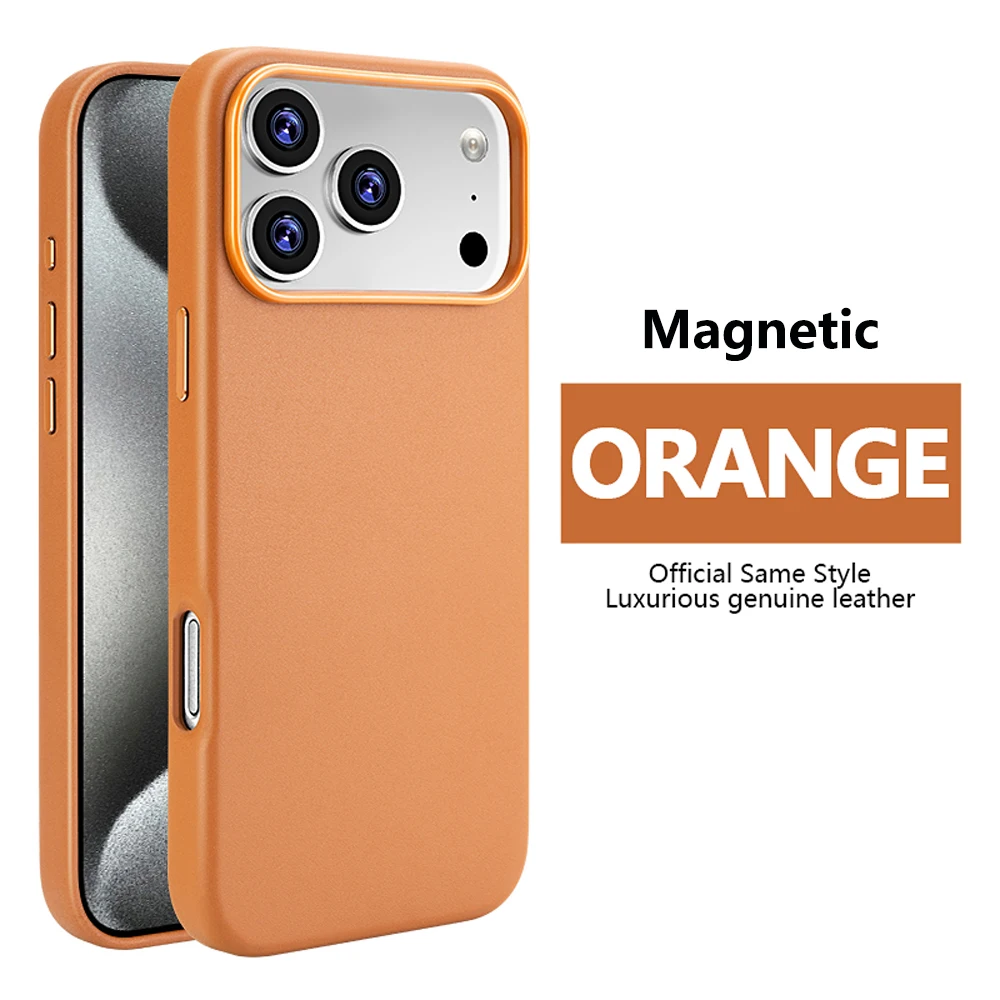 Magnetische PU-Leder-Handyhülle für iPhone 18 17 Pro Max 16 15 14 Plus 13 Air für MagSafe Kabelloses Laden Stoßfeste Abdeckung
